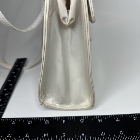 Vintage Y2K Esprit Shiny White Handled Mini Crossbody Bag - Picture 13 of 14